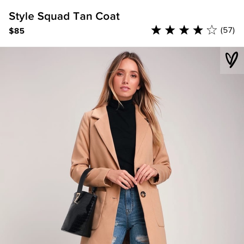 Brand new Lulus Pea Coat